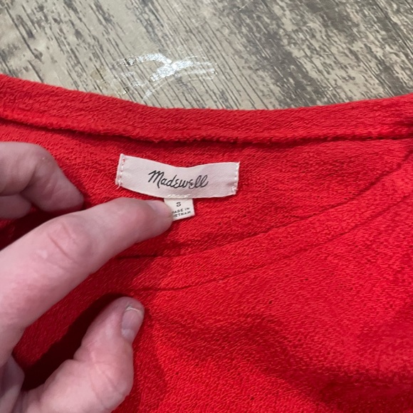 Madewell Small Top Texture & Thread Modern Side-Tie Short Sleeve H8951 - Picture 2 of 3